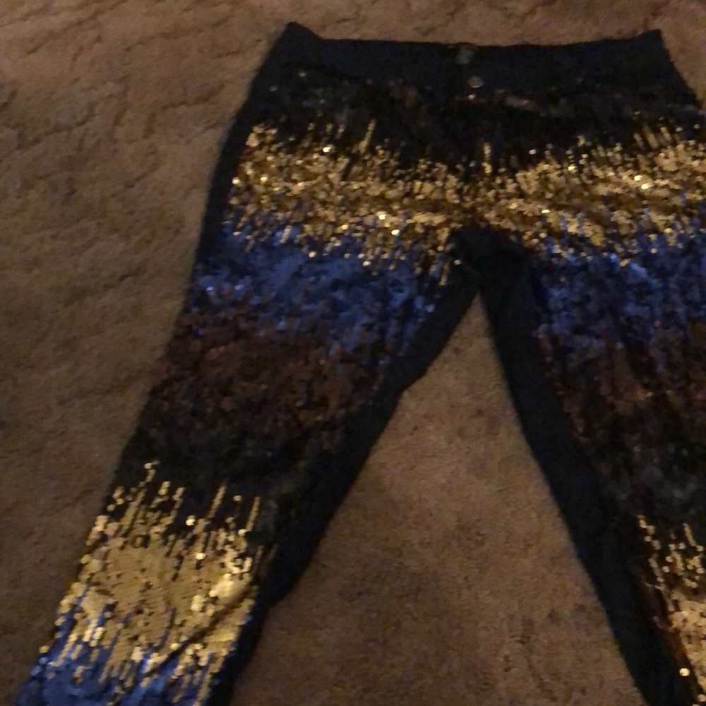 Sequin straight leg used Ashley Stewart